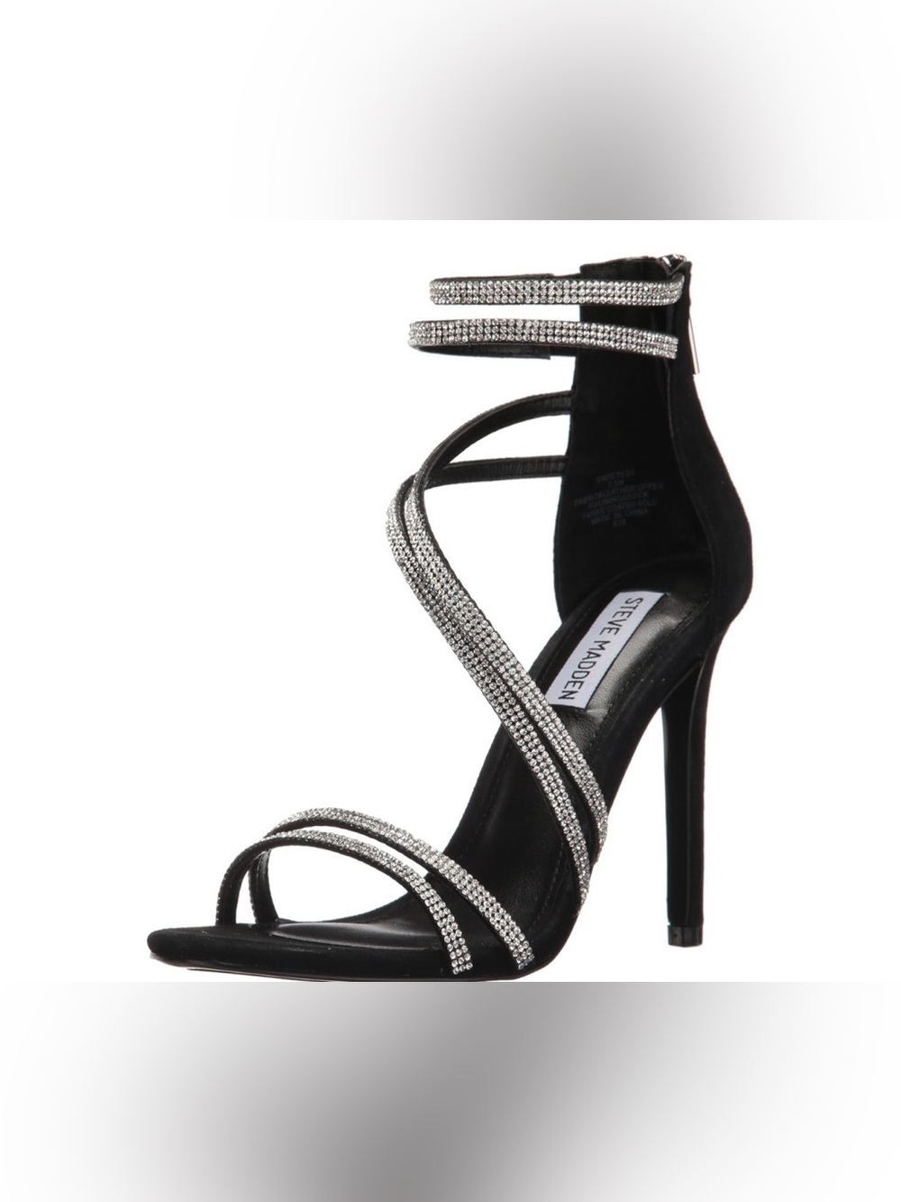 STEVE MADDEN Rhinestone Crystal-Strap Stiletto Sandals - Picture 2 of 10